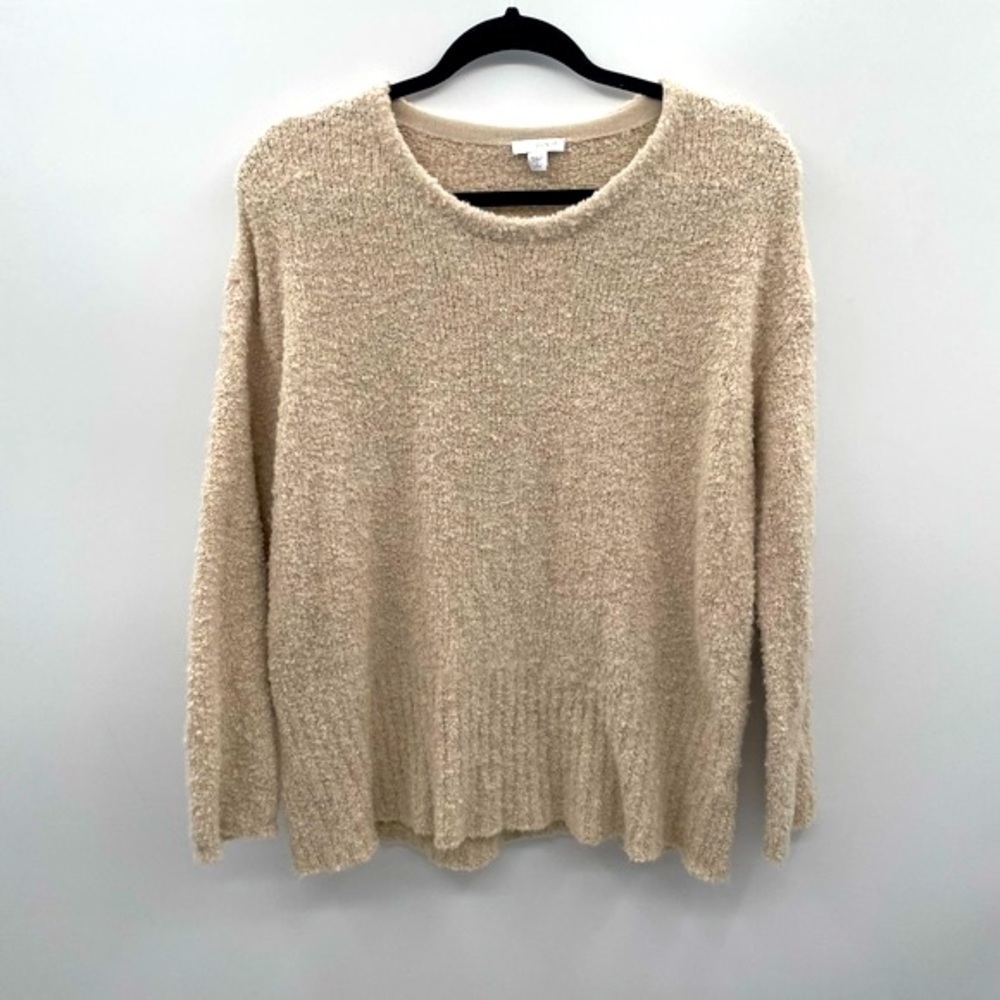 Pure Jill SP Beige wool blend softcore classic cozy popover sweater casual